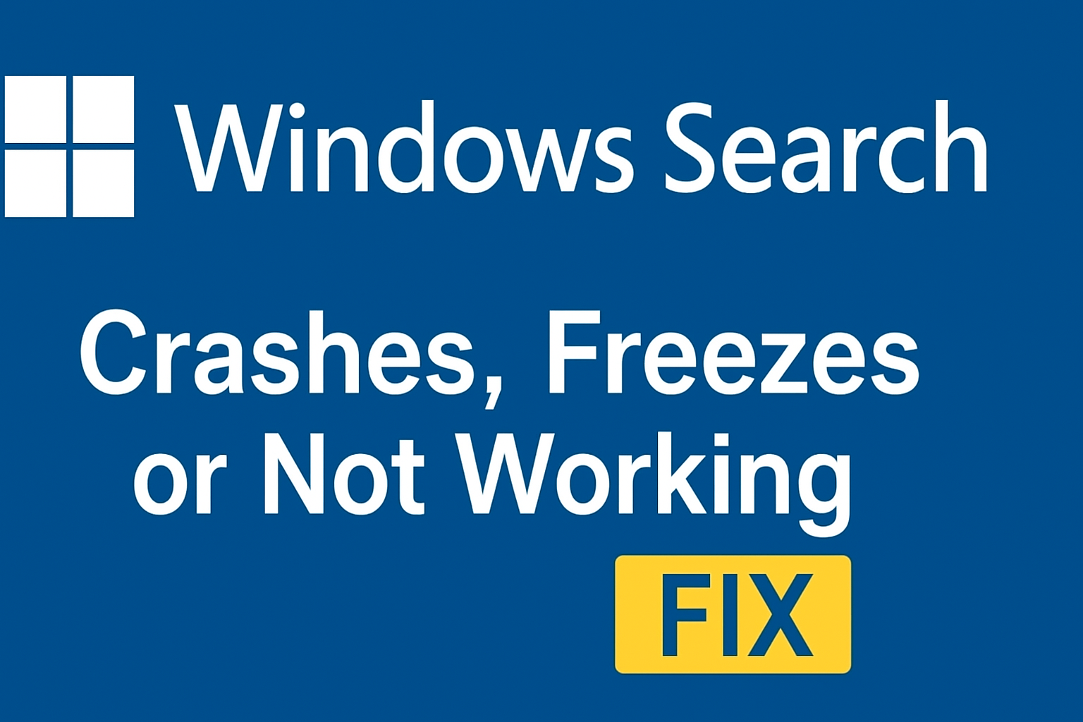 Windows Search Not Working