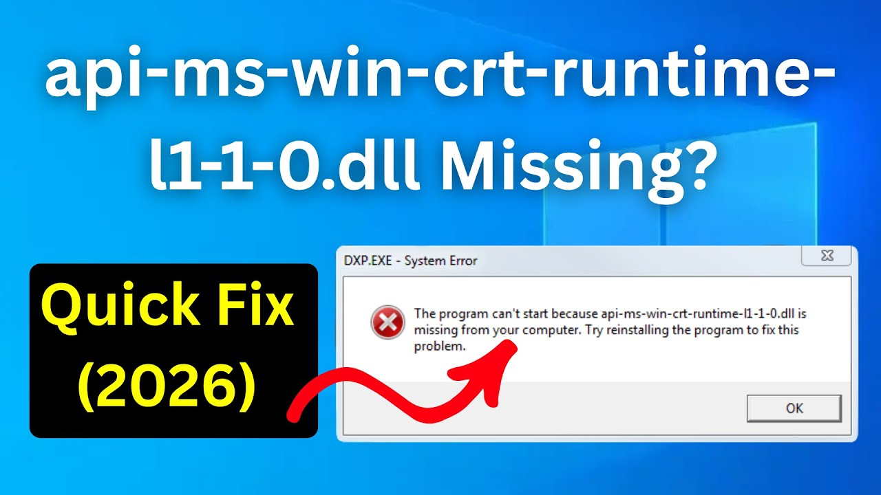 api-ms-win-crt-runtime-l1-1-0.dll Missing? Here’s the Quick Fix (2026)