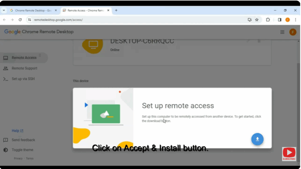 click on Accept and Install