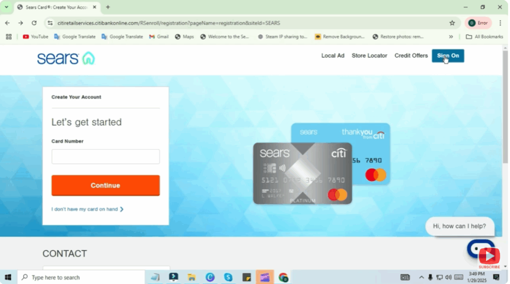 click on the Sign On button