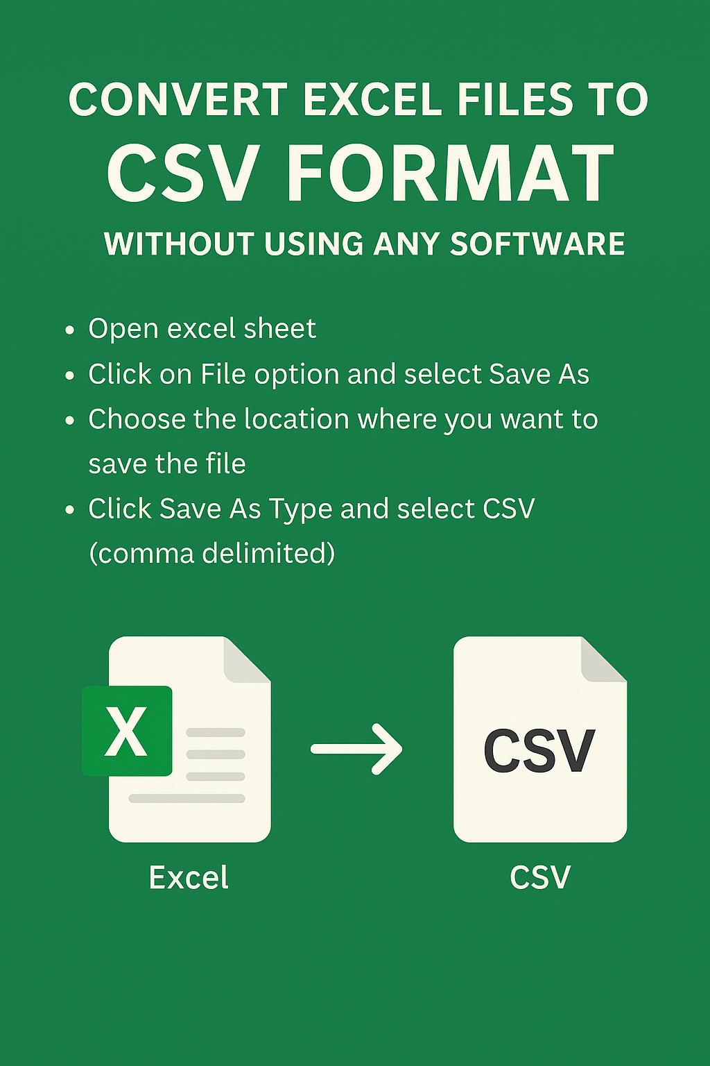 convert Excel files to CSV format