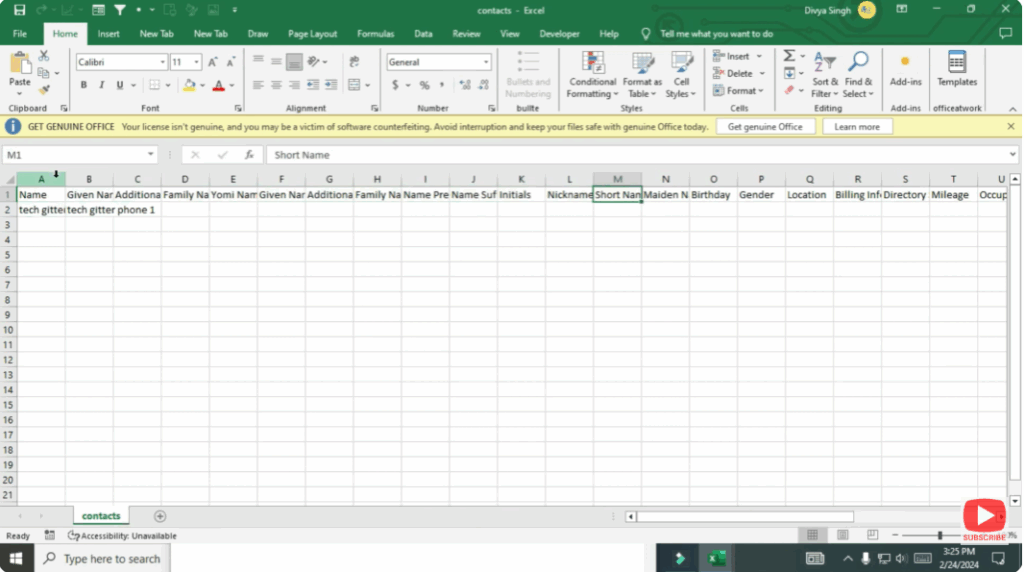 data will appear in a contact form