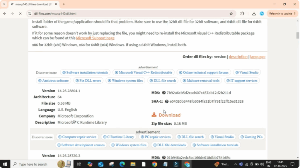 download button next to the 64-bit version