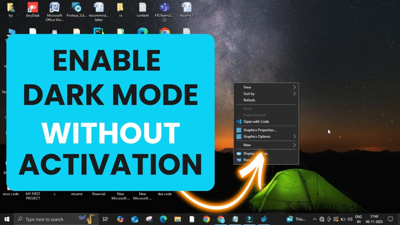 Enable dark mode without activation