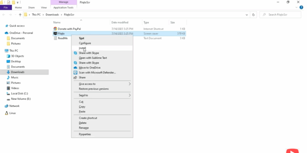 right click and install it
