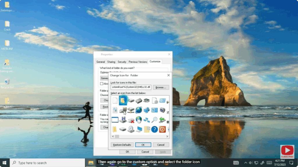 select the folder icon