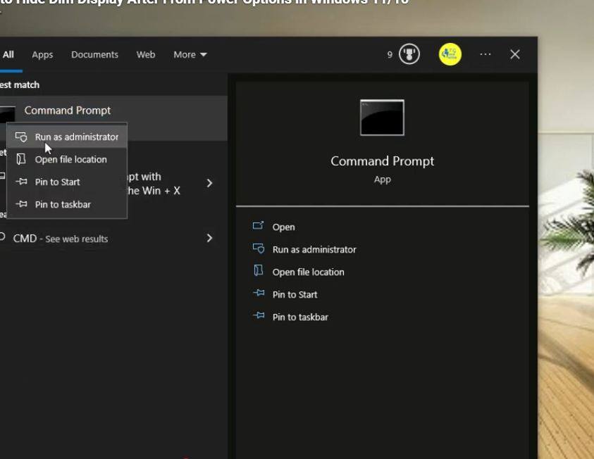 Open Command Prompt as Administrator