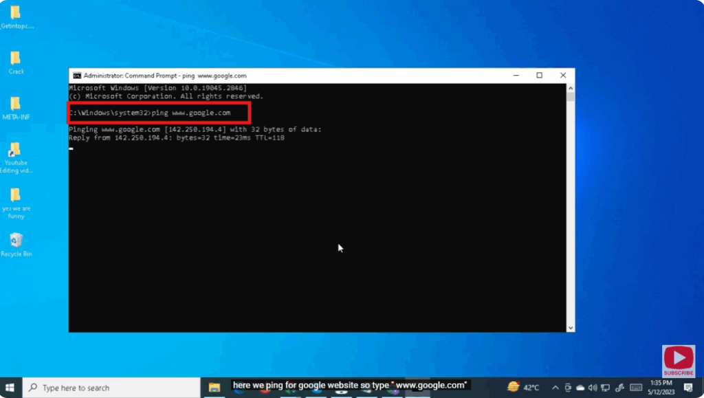we’ll ping Google’s website