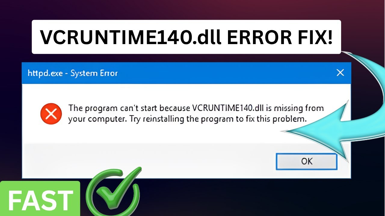 🛠 Fix VCRUNTIME140.dll Error Fast | No Third-Party Software Needed