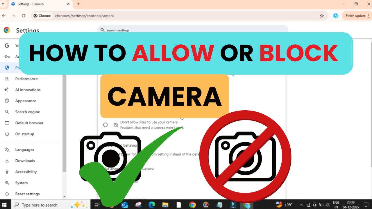 How to Control Camera Access in Google Chrome (Allow or Block)
