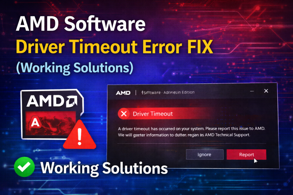 AMD Software Driver Timeout Error FIX