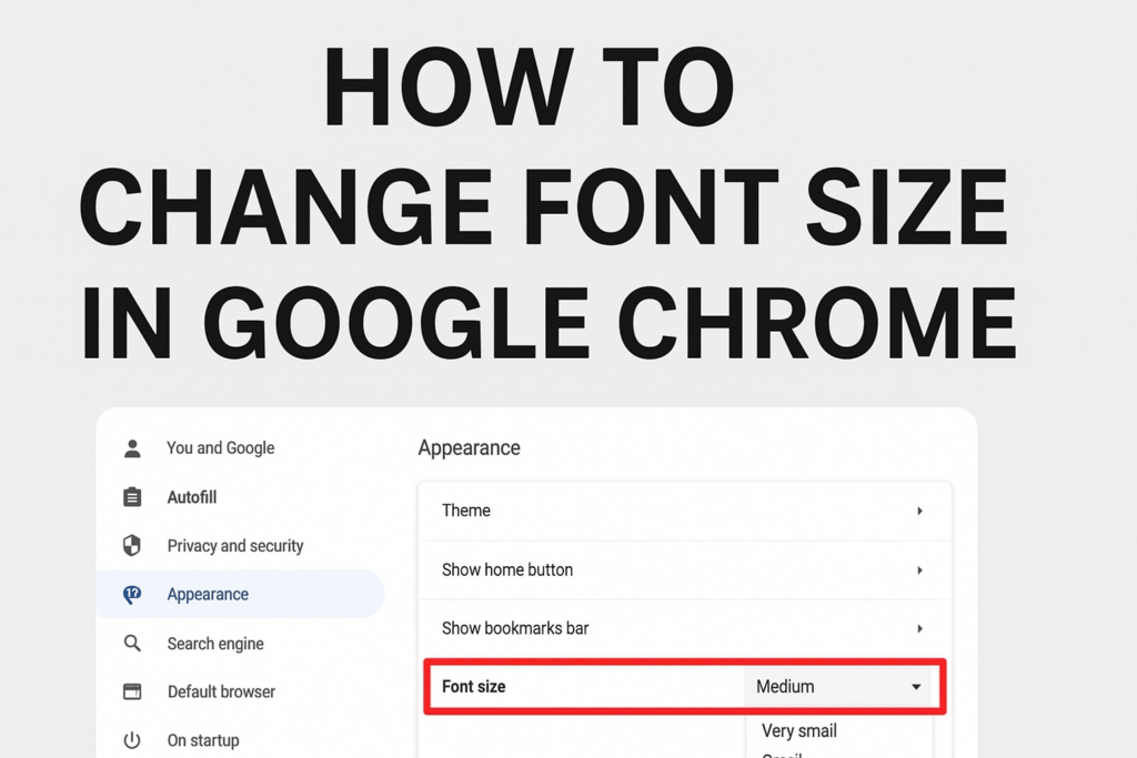 Change Font Size In Google Chrome