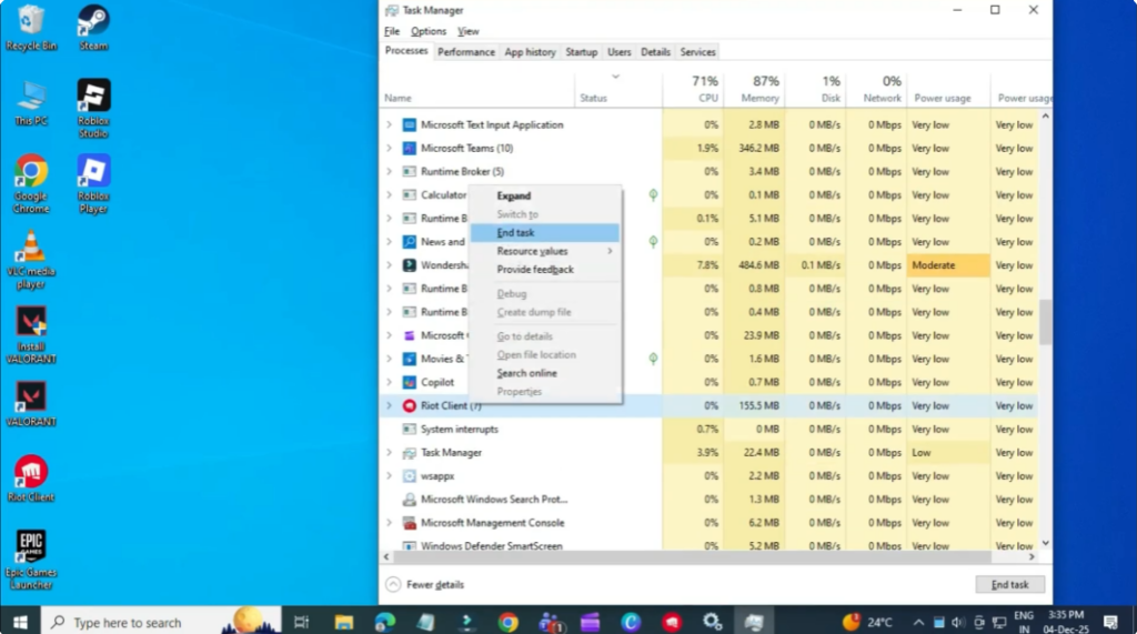 Close Riot Client Background Processes