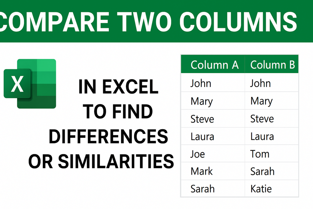 Compare Two Columns in Excel to Find Differences or Similarities