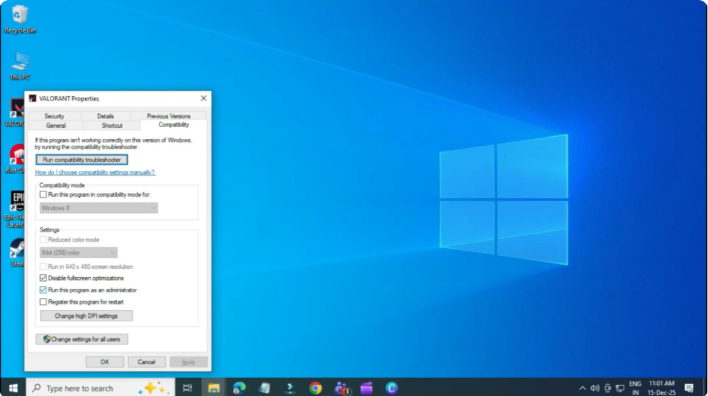 Disable Full-Screen Optimizations