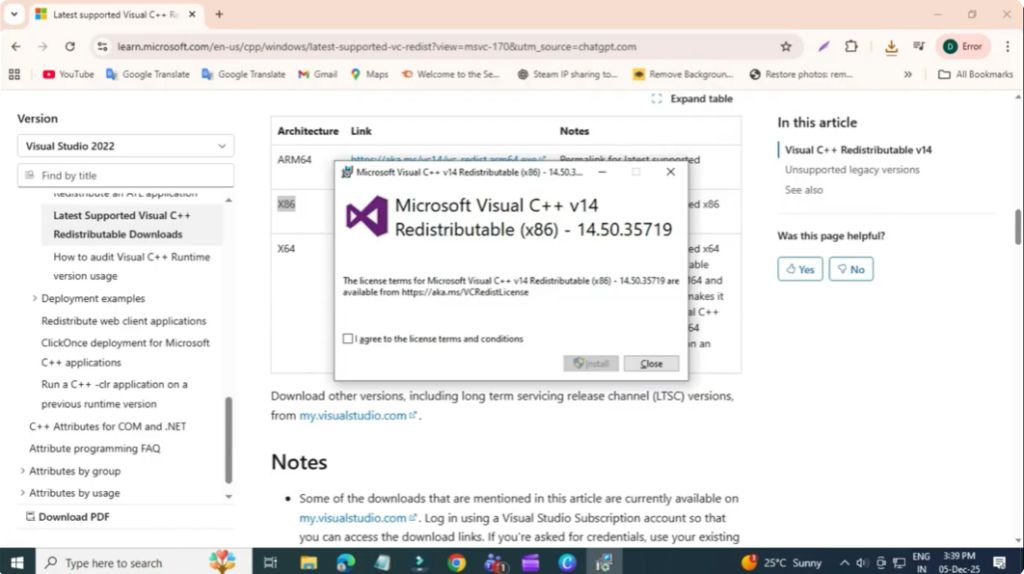 Download the x86 version