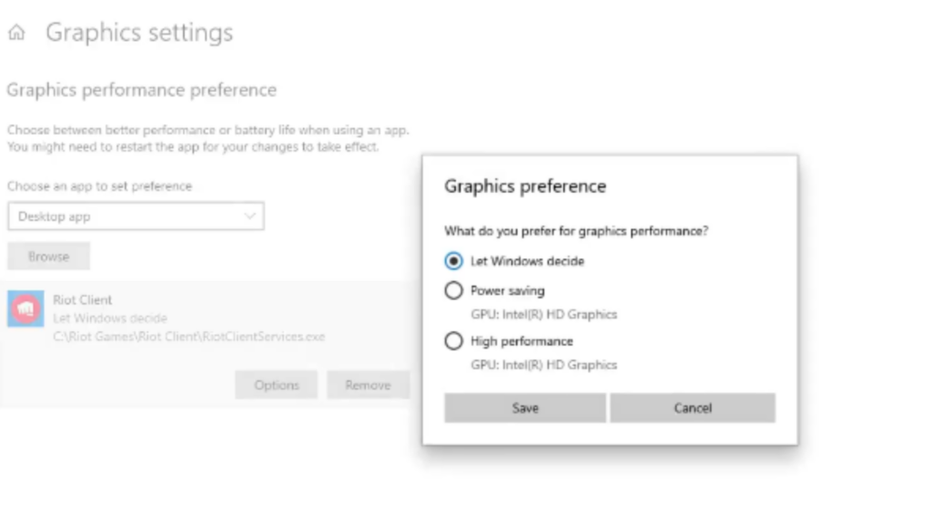 Set Valorant to High Performance GPU