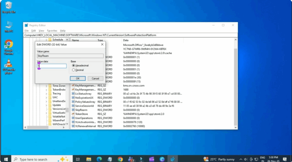 Edit the SkipRearm Value