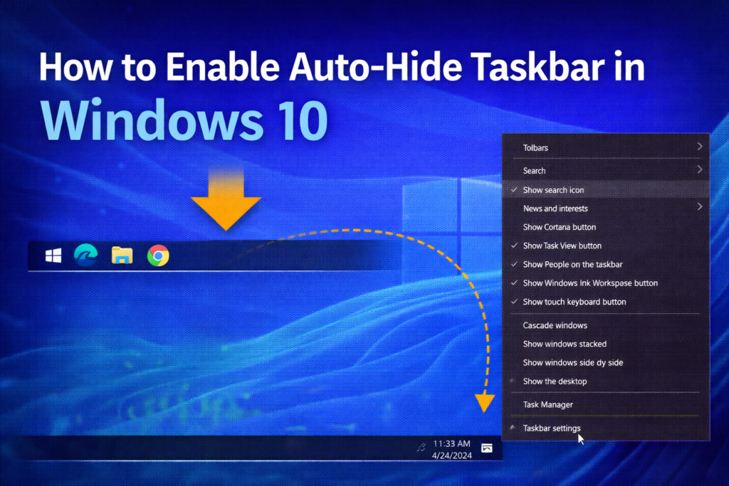 Enable Auto-Hide Taskbar in Windows 10