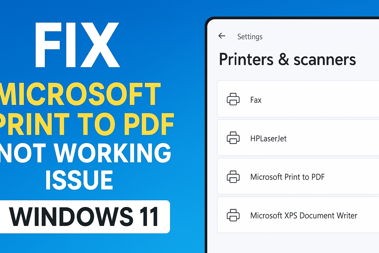 Fix Microsoft Print to PDF Not Working Issue