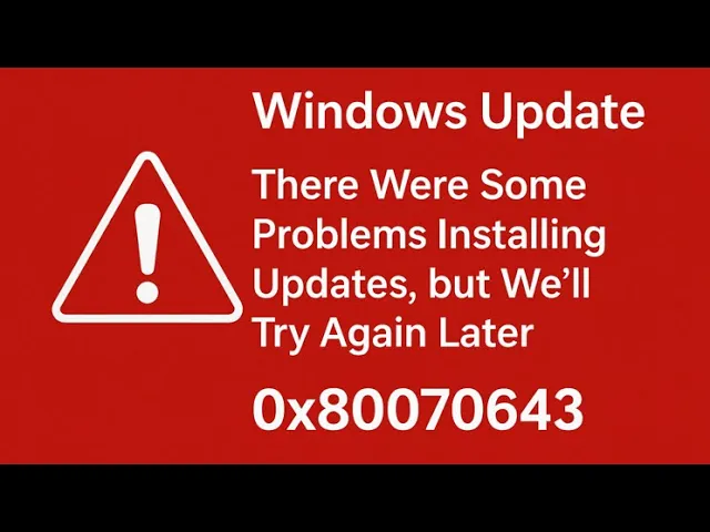 Fix: “There Were Some Problems Installing Updates, but We’ll Try Again Later” (0x80070643) Error