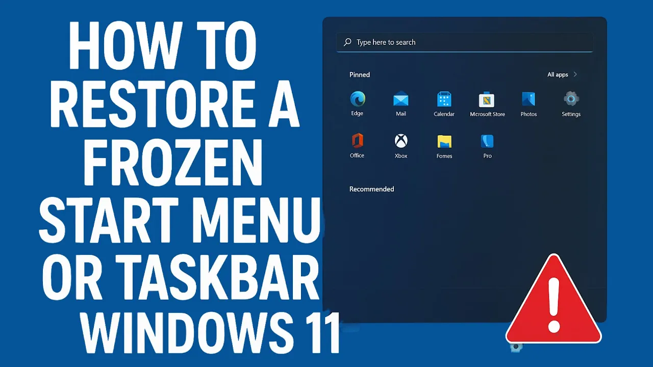 How To Restore A Frozen Start Menu Or Taskbar In Windows 11