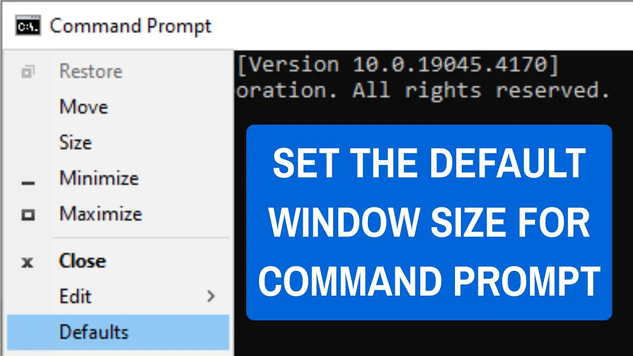 How To Set The Default Window Size For Command Prompt On Windows