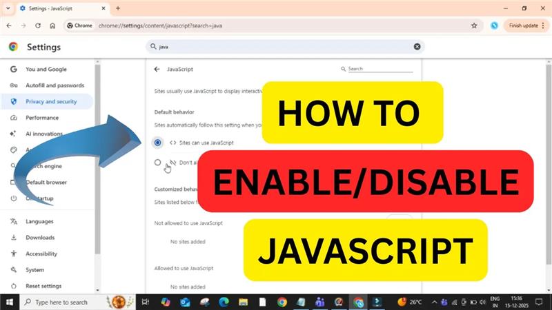 How to Manage JavaScript Settings in Chrome