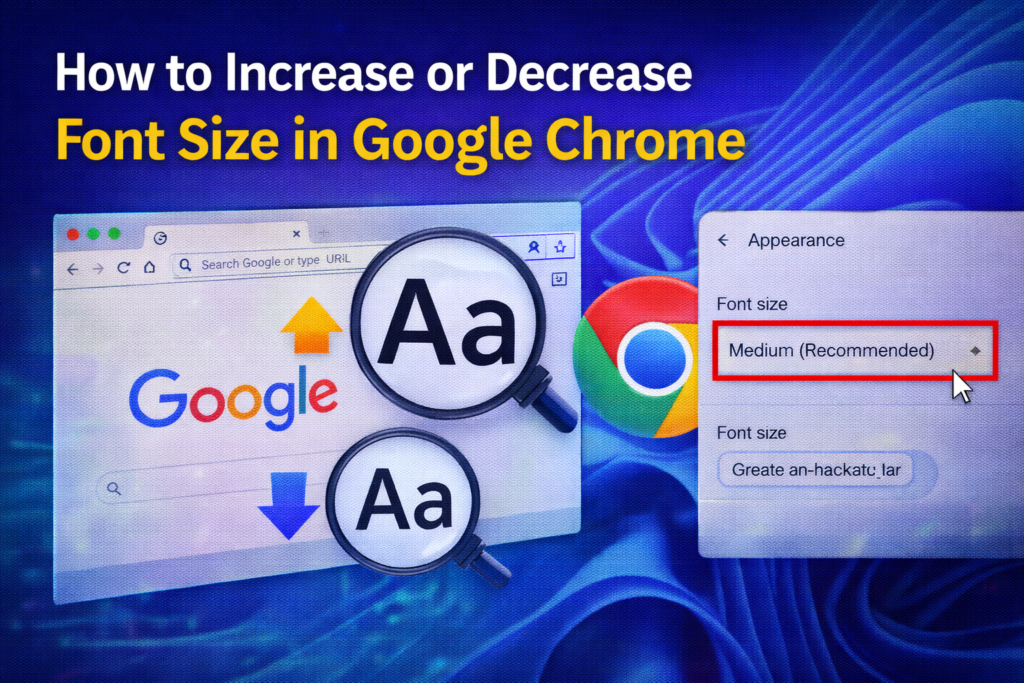 Increase or Decrease Font Size in Google Chrome