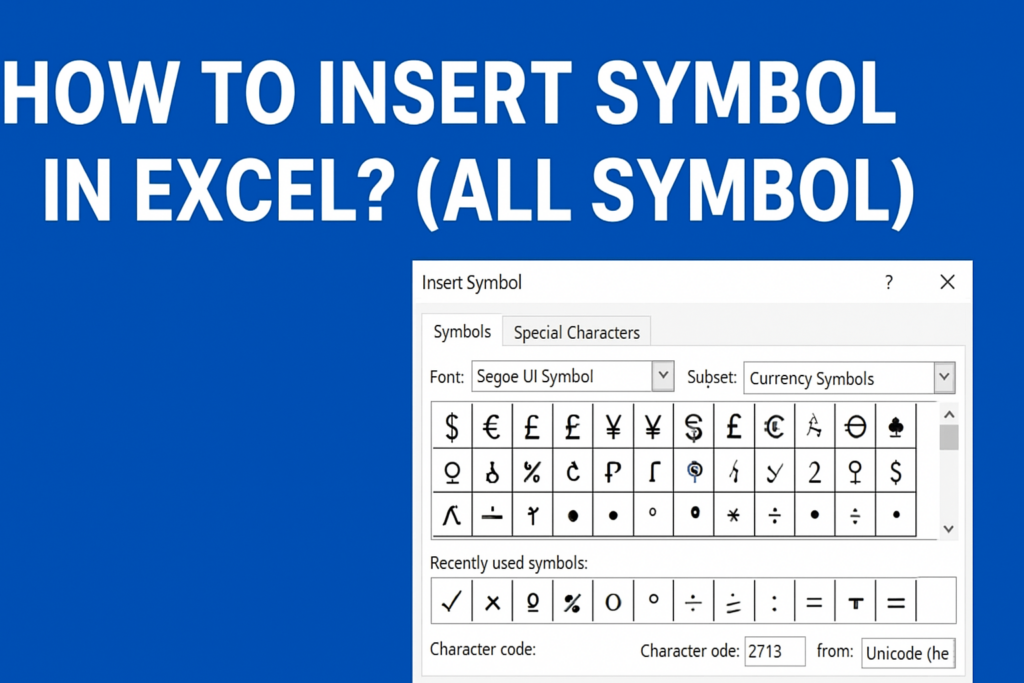 Insert Symbol in Excel