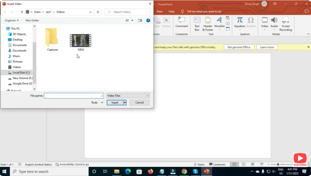 Insert Video From Your PC