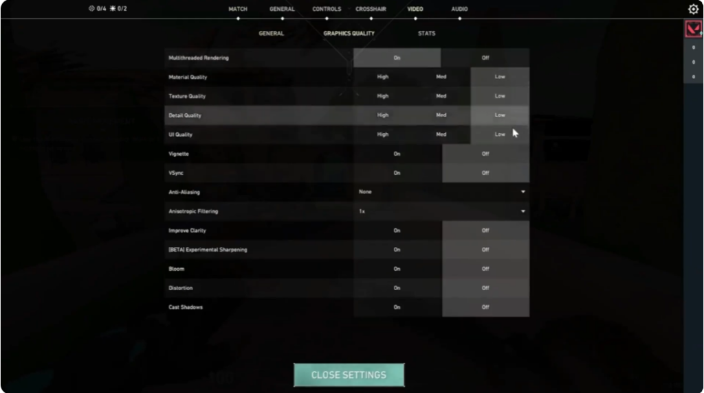 Lower In-Game Graphics Settings