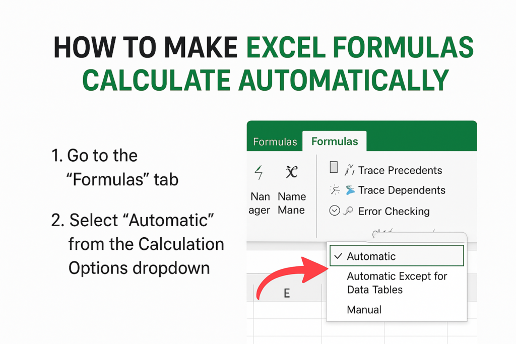 Make Excel Formulas Calculate Automatically