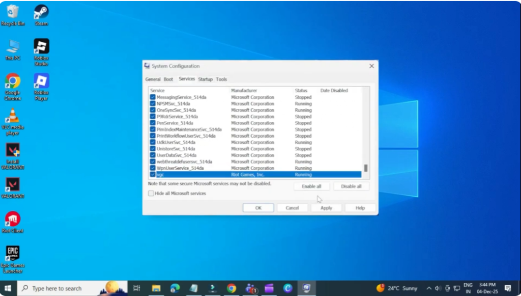 Make Sure VGC Is Enabled in System Configuration