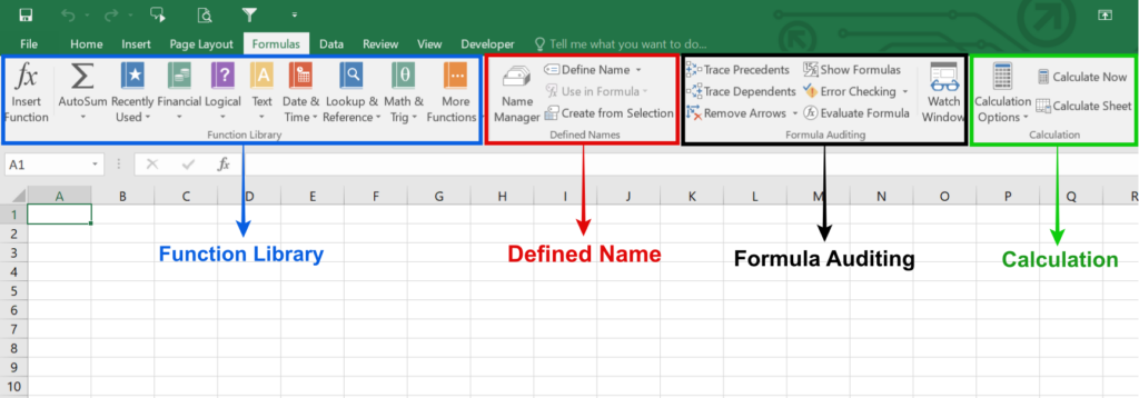 Microsoft Excel Formula Tab