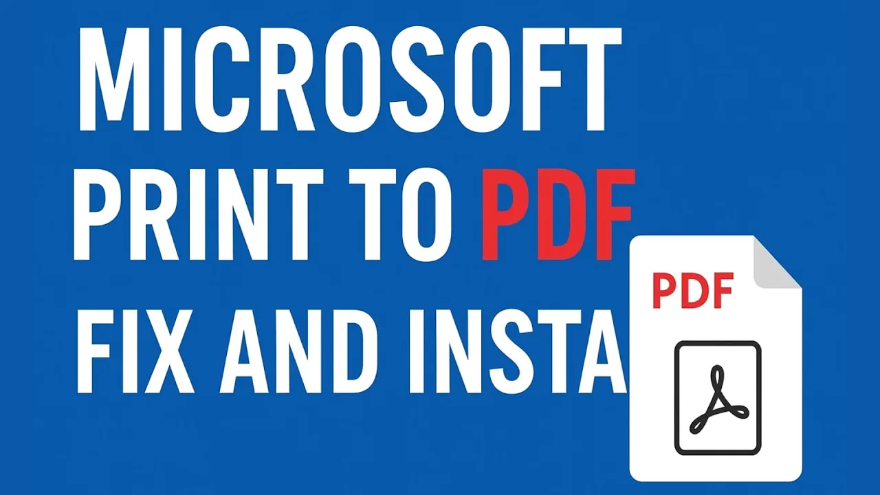 Microsoft Print to PDF Windows 10 Fix and Install