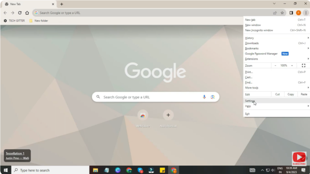 Open Chrome Settings