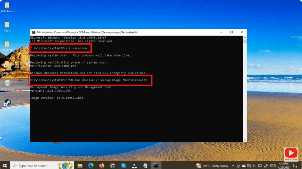Repair System Files with SFC + DISM
