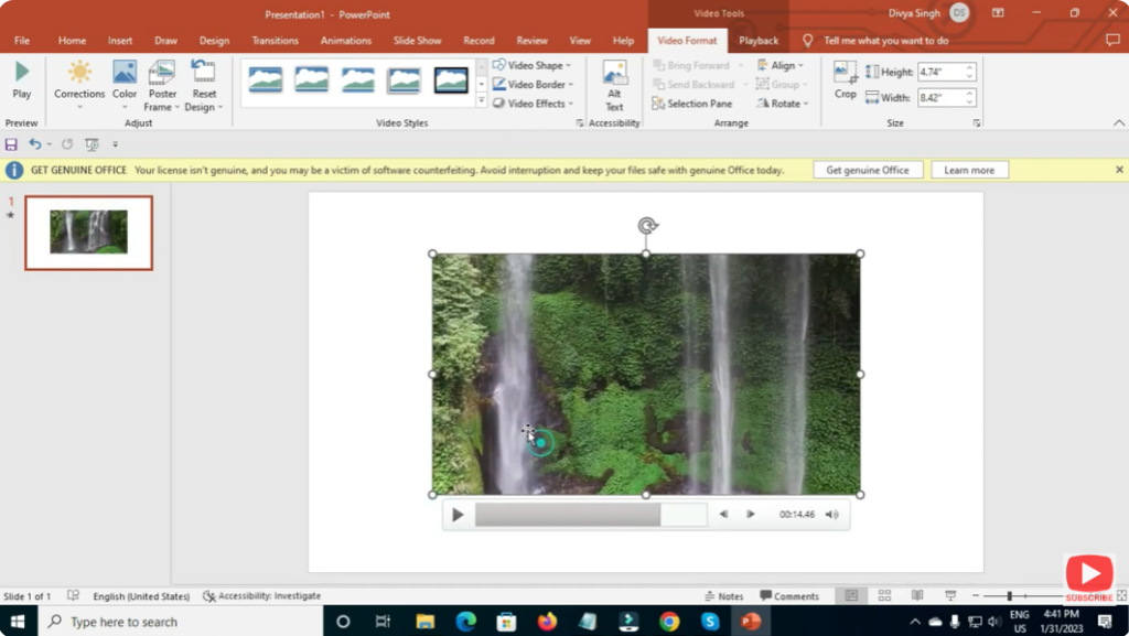 Resize and Position the Video
