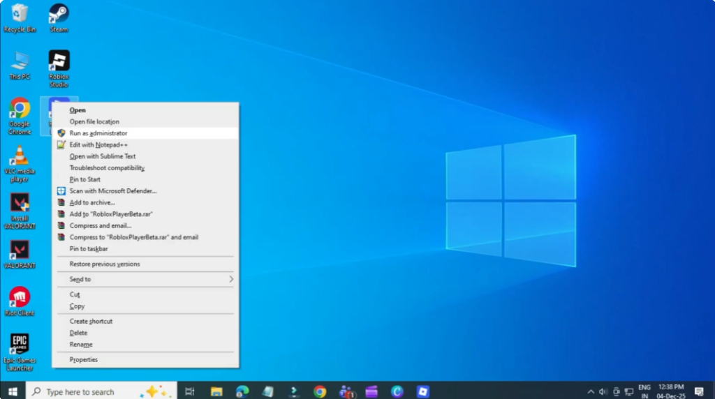 Run Roblox as Administrator