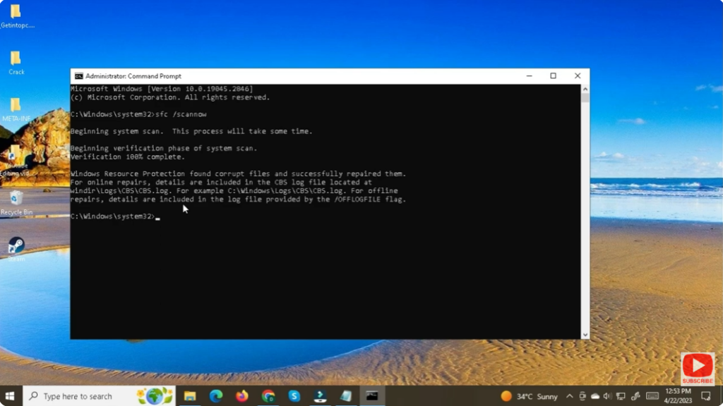 Run System File Checker (SFC) 