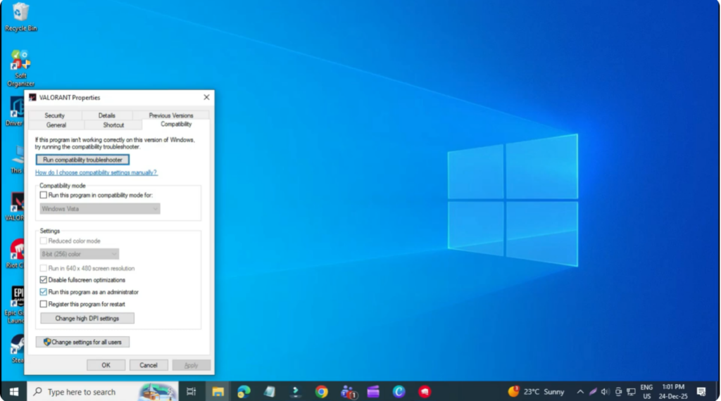 Run Valorant as Administrator