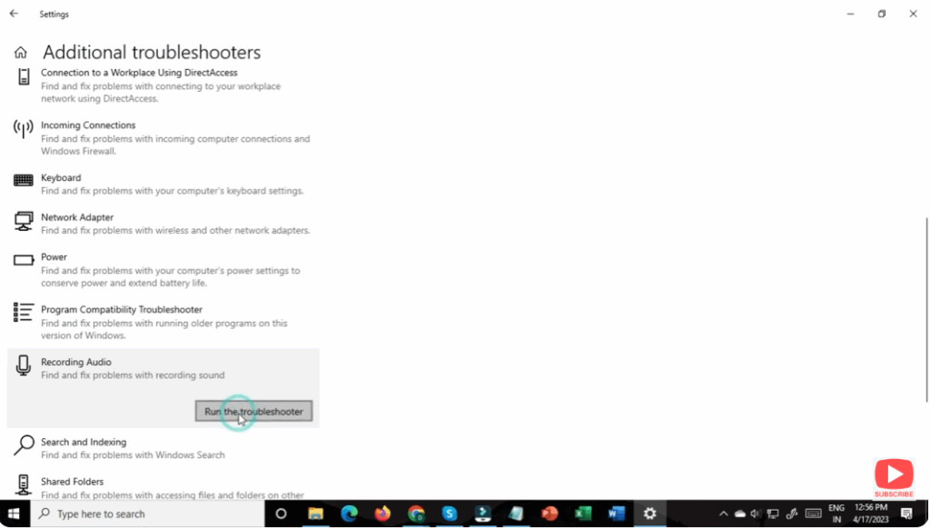 Run Windows Audio Troubleshooter
