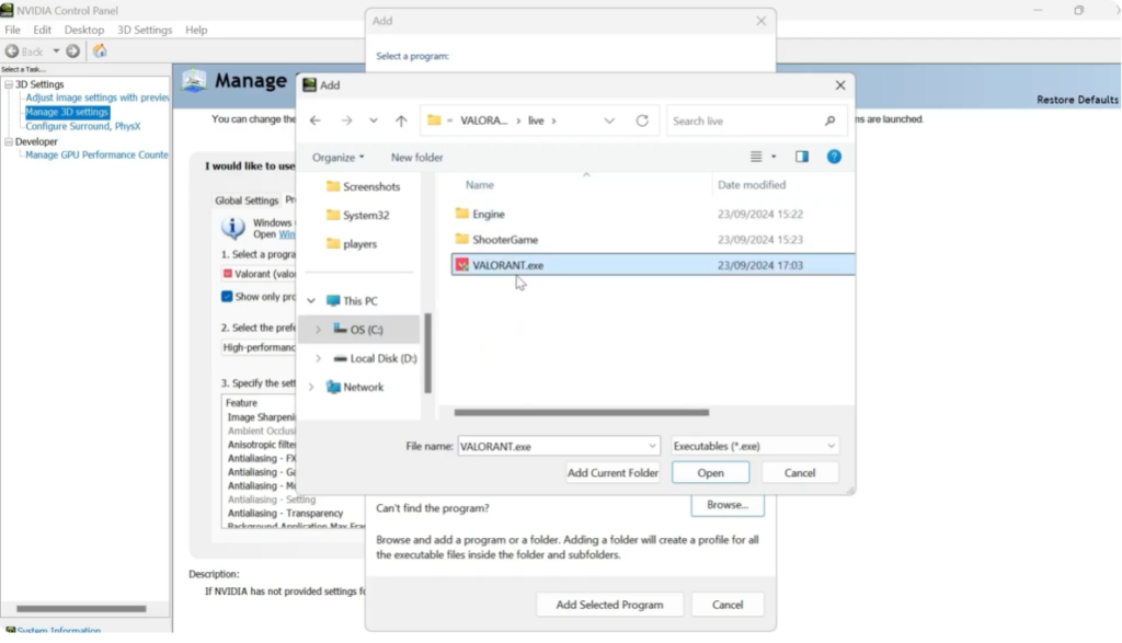 Set Valorant to Use High Performance GPU