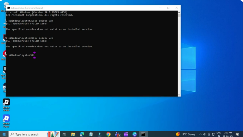 Type the two commands
