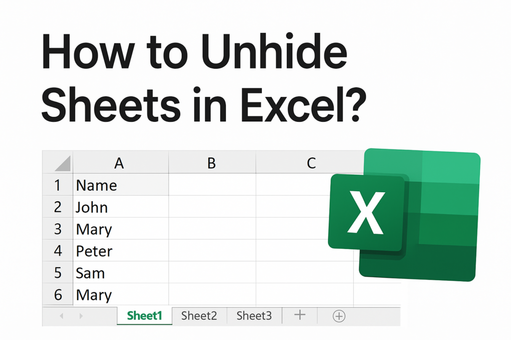 Unhide Sheets in Excel
