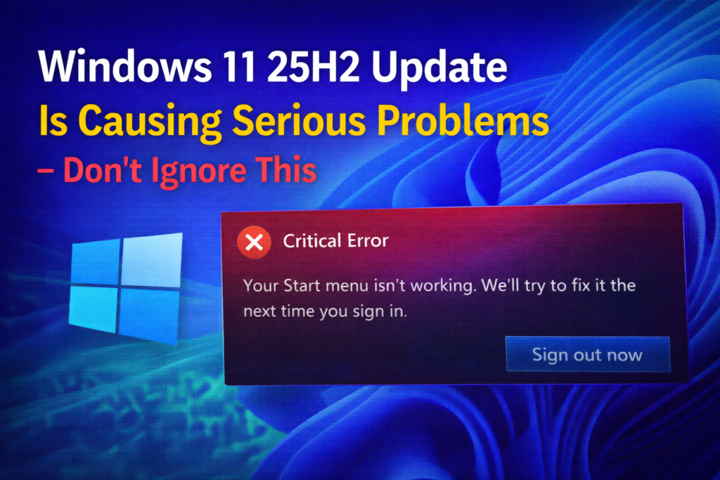 Windows 11 25H2 Update Is Causing Serious Problems