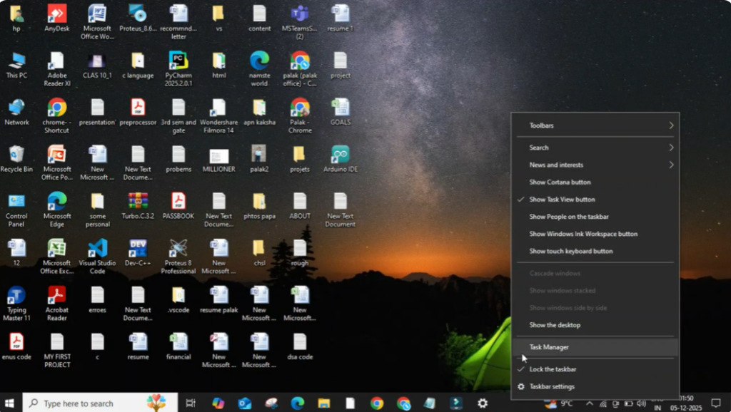 click on Task Manager