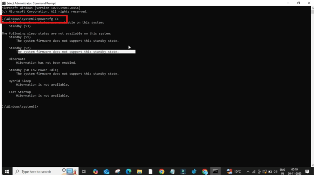 modern standby mode is active