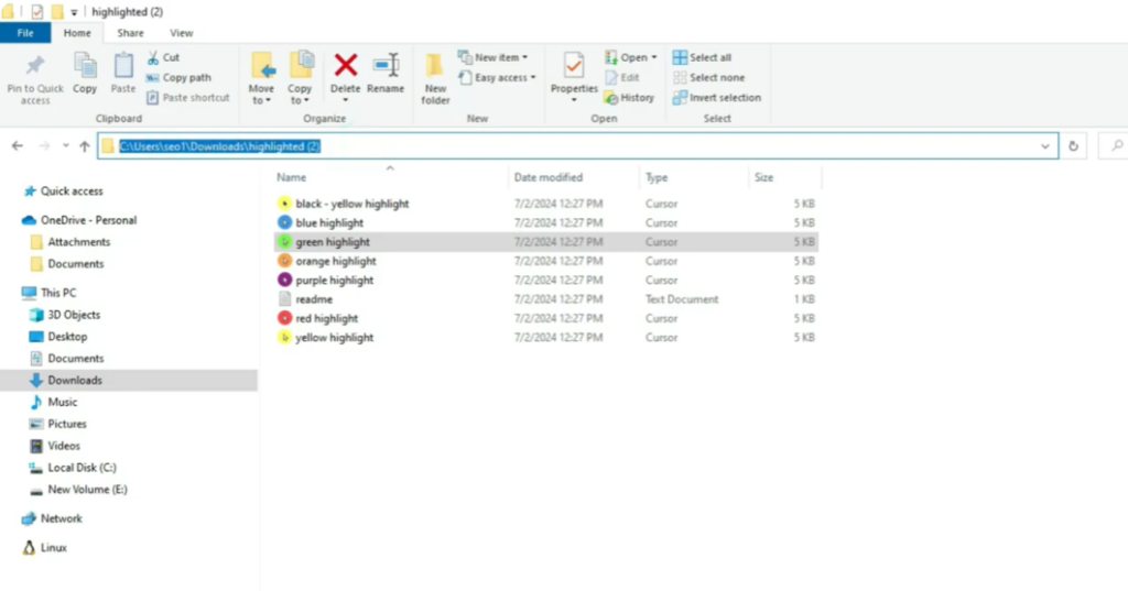 note the file location